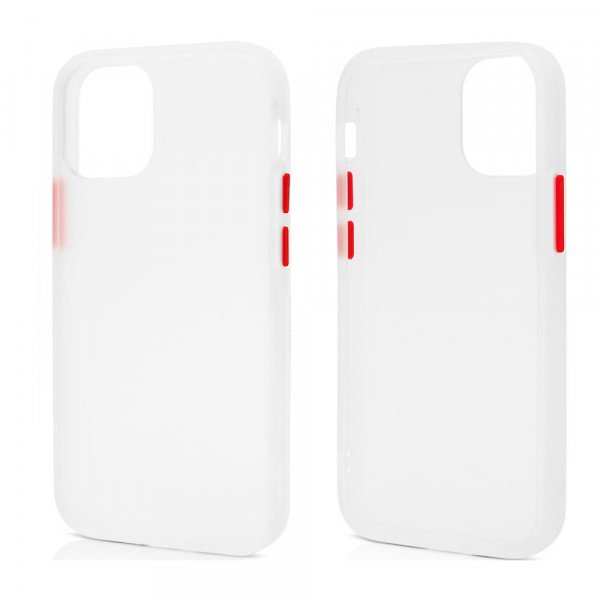 Wholesale Slim Matte Hybrid Bumper Case for iPhone 12 / iPhone 12 Pro 6.1 inch (White)